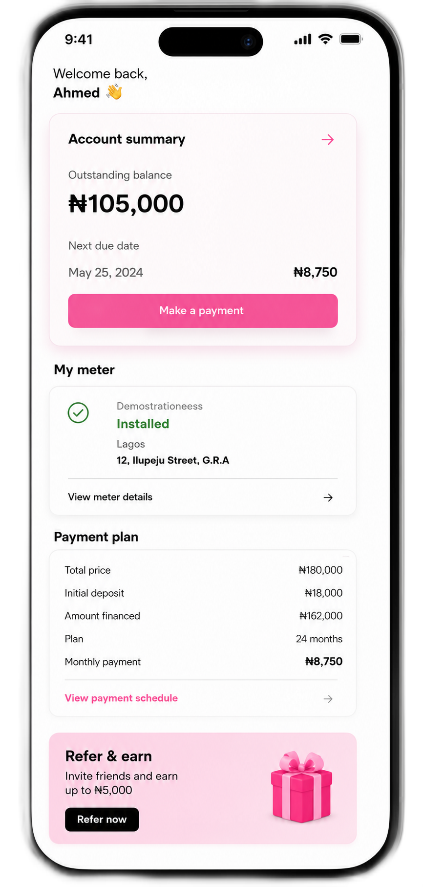 MeterPay App Interface
